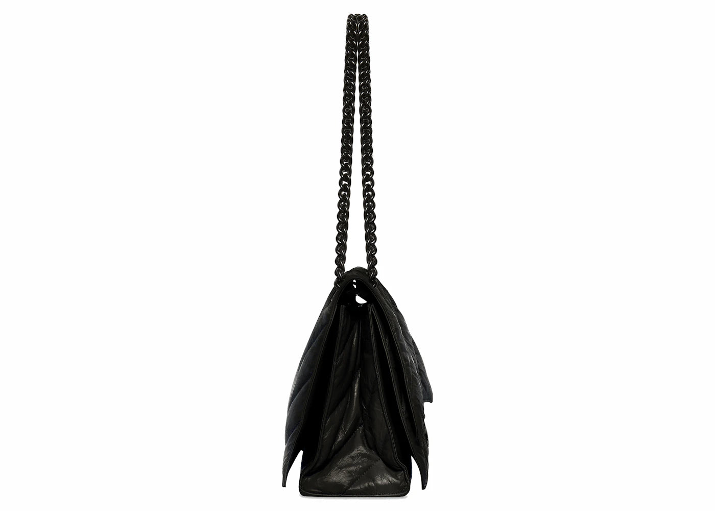 Balenciaga Crush Medium Chain Quilted Bag Black - vue secondaire B