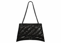 Balenciaga Crush Medium Chain Quilted Bag Black
