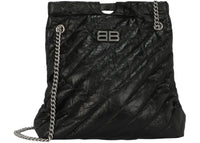 Balenciaga Crush Quilted Medium Tote Black