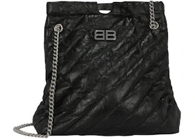 Balenciaga Crush Quilted Medium Tote Black - vue 360