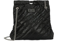 Balenciaga Crush Quilted Medium Tote Black