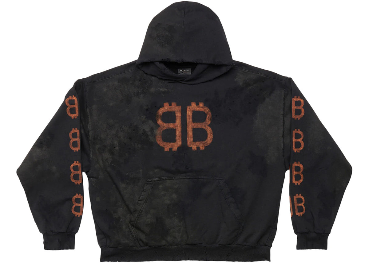 Balenciaga Crypto Medium Fit Hoodie Black - vue secondaire A