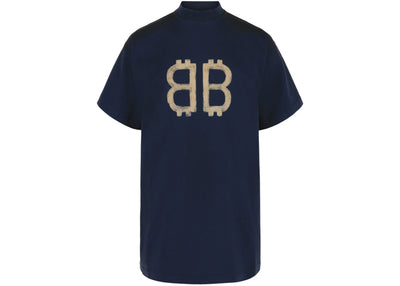 Balenciaga Crypto-Print Vintage Cotton T-Shirt Washed Blue