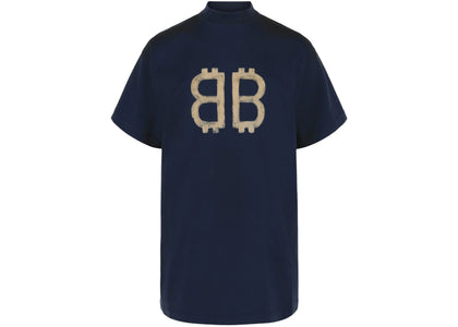 Balenciaga Crypto-Print Vintage Cotton T-Shirt Washed Blue - authentic Balenciaga apparel