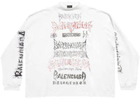 Balenciaga DIY Metal Longsleeve Medium Fit T-Shirt White/Black/Red