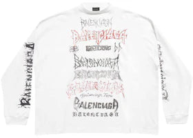 Balenciaga DIY Metal Longsleeve Medium Fit T-Shirt White/Black/Red