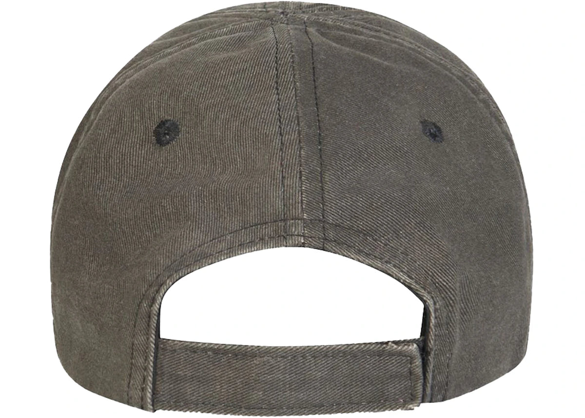 Balenciaga Denim Logo Baseball Velcro Tab Cap Black/White - vue secondaire B