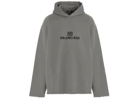 Balenciaga Distressed BB Pixel Hoodie Taupe - vue 360