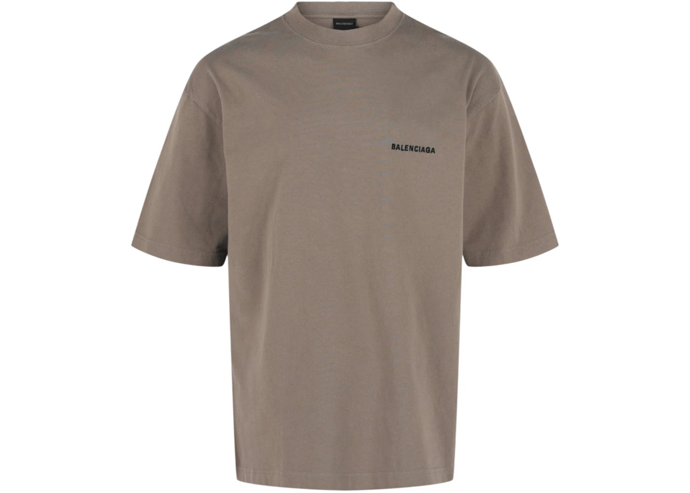 Balenciaga Embroidered Crewneck T-Shirt Taupe Black - vue 360