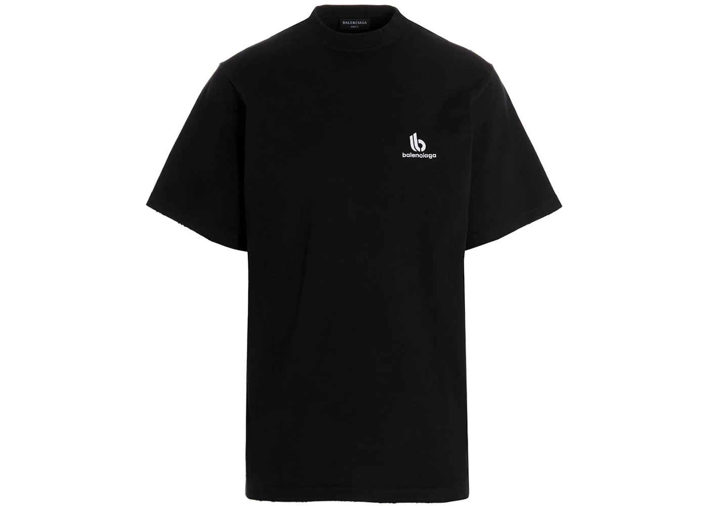 Balenciaga Embroidered Double B Logo T-Shirt Black/White - vue secondaire A