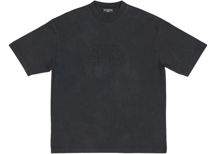 Balenciaga Fashion Institute Medium Fit T-shirt Washed Black - apparel view 2