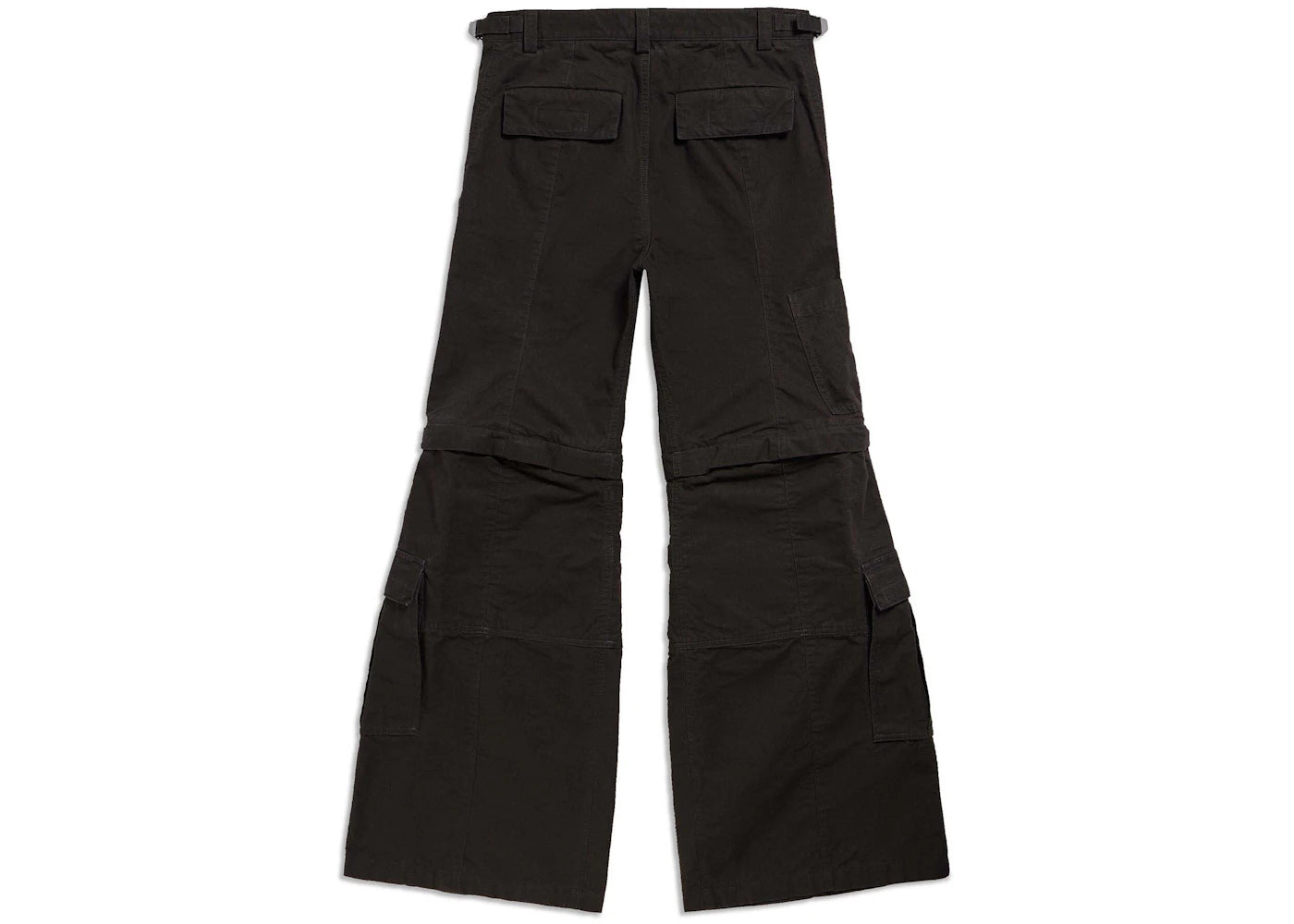 Balenciaga Flared Cargo Trousers in Black Black - vue secondaire B