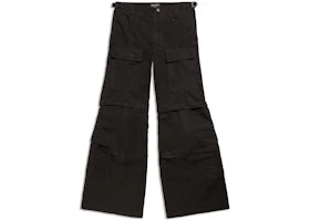 Balenciaga Flared Cargo Trousers in Black Black
