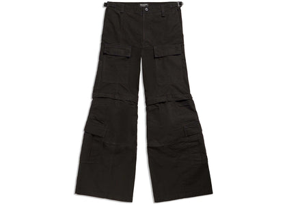 Balenciaga Flared Cargo Trousers in Black Black - product view 2