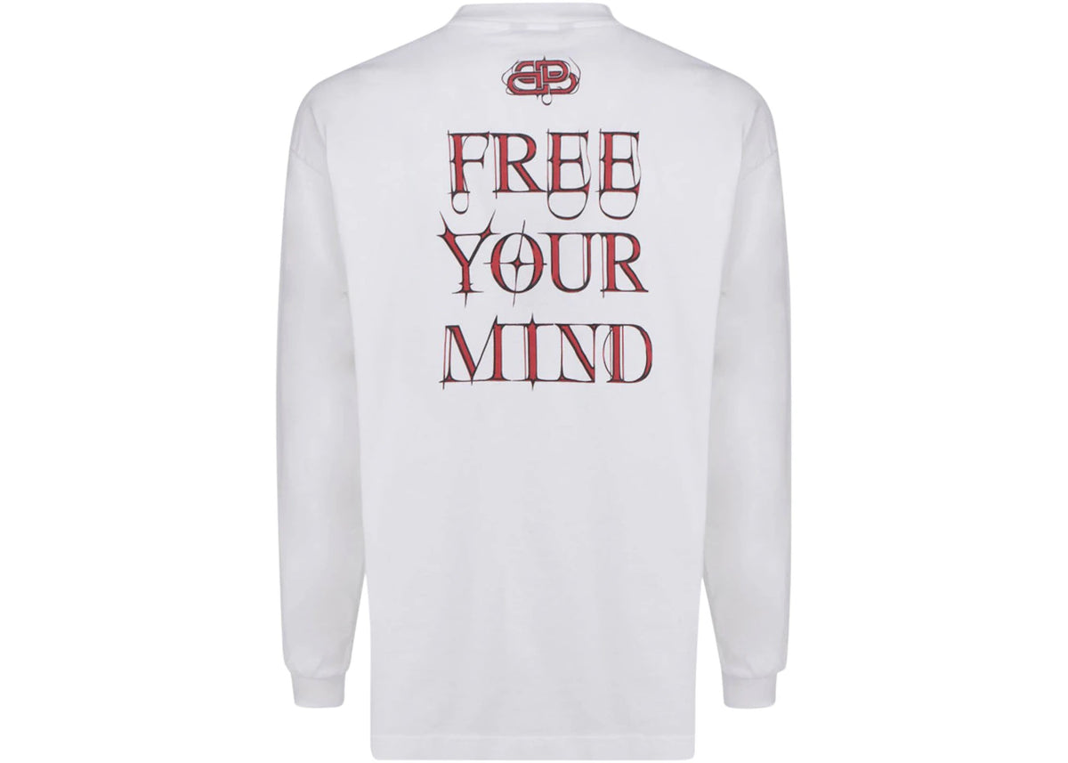 Balenciaga Free Your Mind Longsleeve T-Shirt White/Black/Red - vue secondaire B