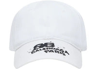 Balenciaga Hand Drawn BB Icon Velcro Tab Baseball Cap White/Black