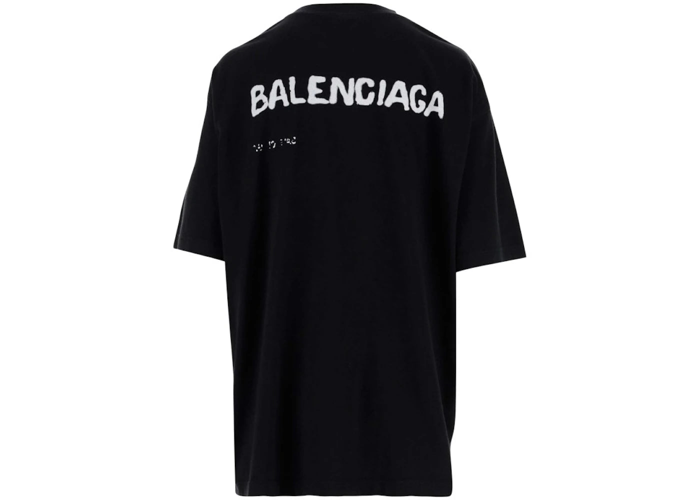 Balenciaga Hand Drawn Oversized Logo T-shirt Black/White - vue secondaire B