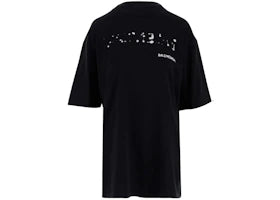 Balenciaga Hand Drawn Oversized Logo T-shirt Black/White - authentic Balenciaga apparel