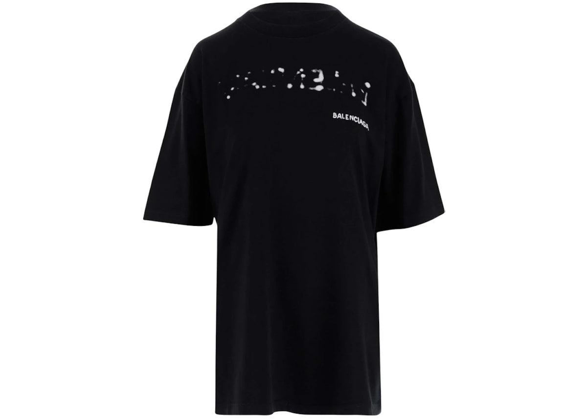 Balenciaga Hand Drawn Oversized Logo T-shirt Black/White - vue 360