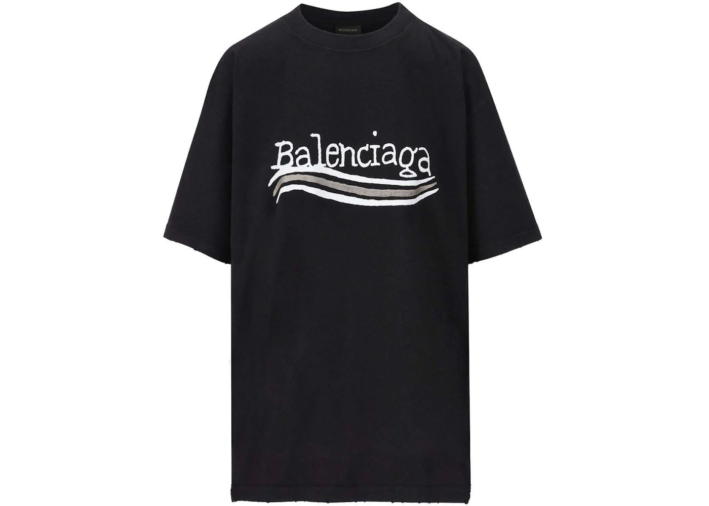 Balenciaga Hand Drawn Political Campaing Tee Black - vue secondaire A