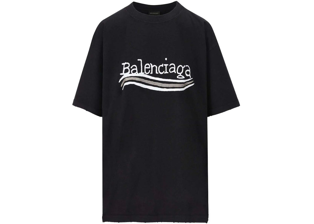 Balenciaga Hand Drawn Political Campaing Tee Black - vue 360