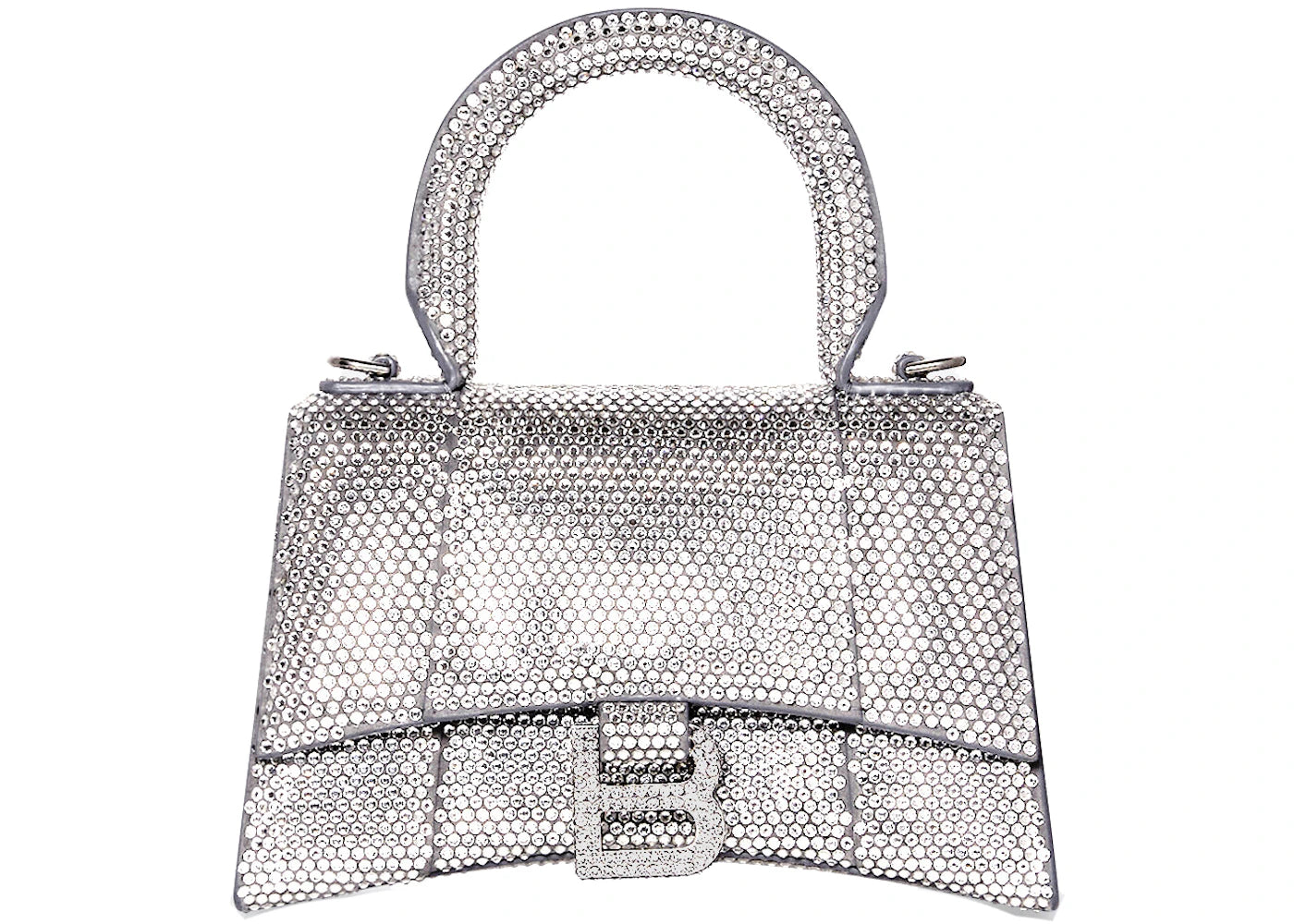 Balenciaga Hourglass Handbag XS Rhinestone Grey - vue secondaire A