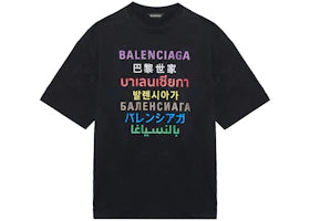 Balenciaga Languages Medium Fit T-shirt Black