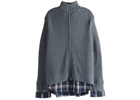 Balenciaga Layered Zip Sweater Navy Brown