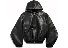 Balenciaga Lined Zip-Up Large Fit Hoodie Black