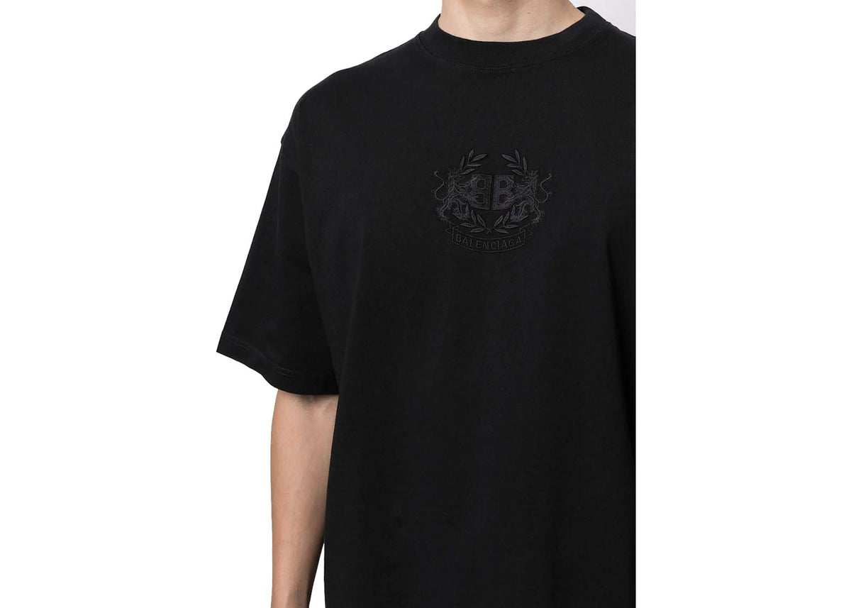 Balenciaga Lion's Laurel Logo T-shirt Black - vue secondaire B