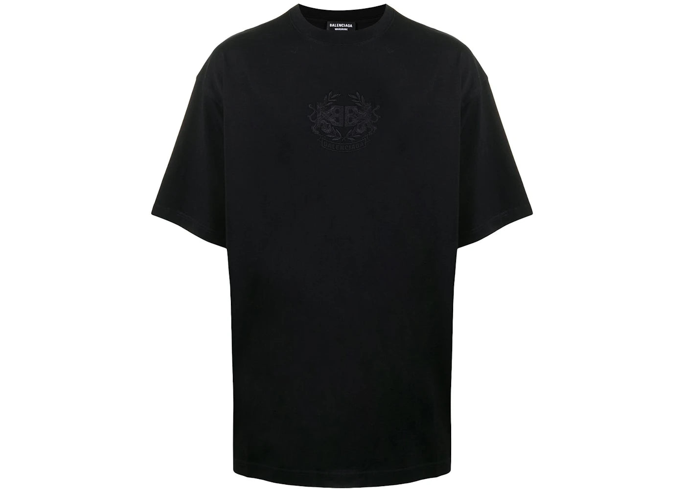 Balenciaga Lion's Laurel Logo T-shirt Black - vue secondaire A