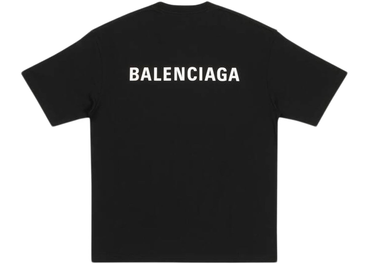 Balenciaga Logo Medium Fit T-shirt Black - vue secondaire B
