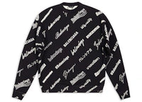 Balenciaga Logo Print Crewneck Sweater Black