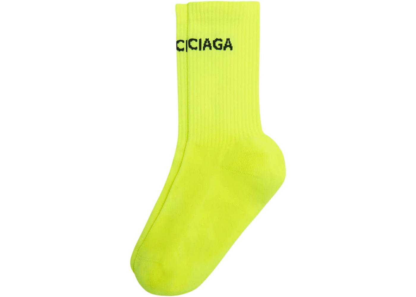 Balenciaga Logo Socks Neon Yellow/Black - vue secondaire B