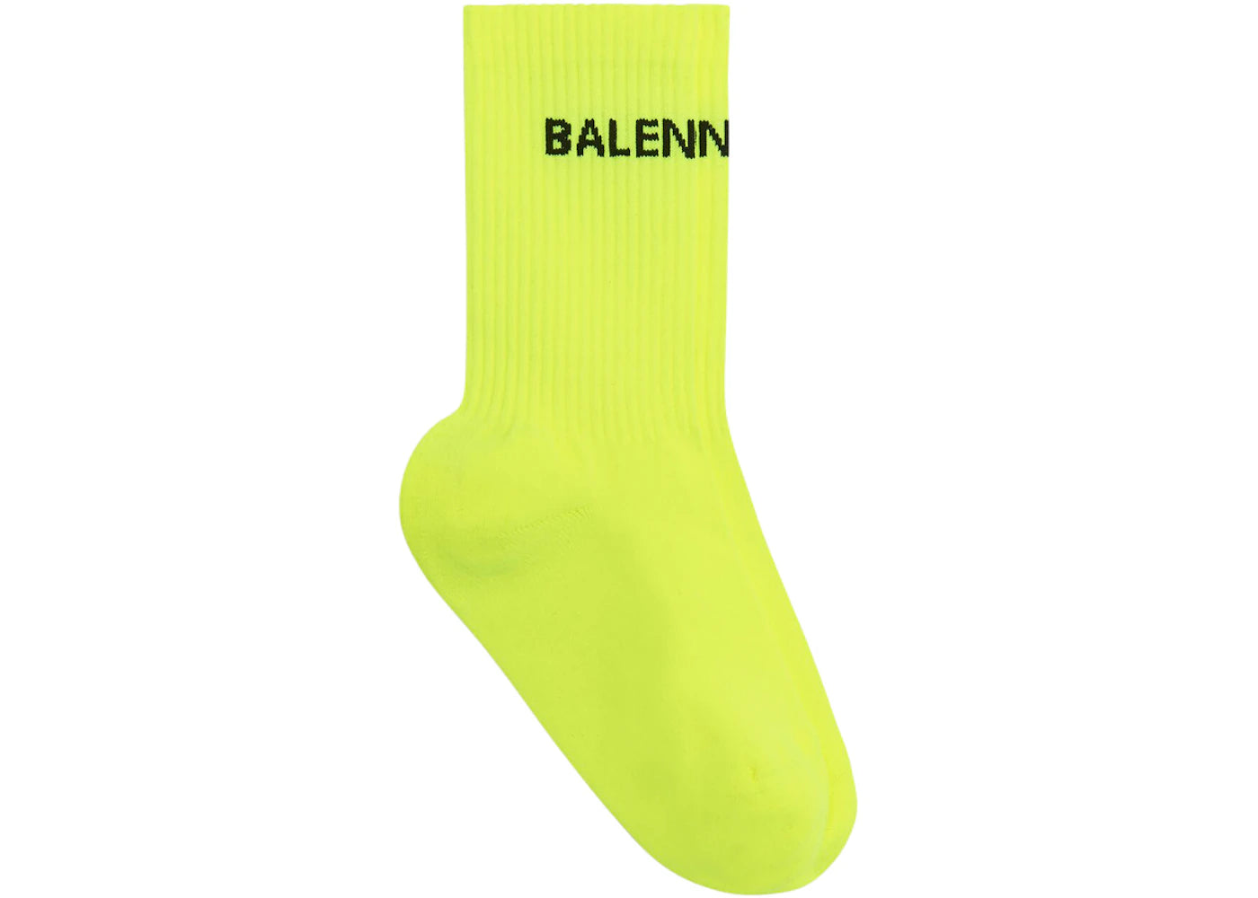 Balenciaga Logo Socks Neon Yellow/Black - vue secondaire A