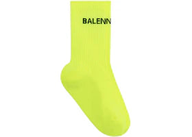 Balenciaga Logo Socks Neon Yellow/Black