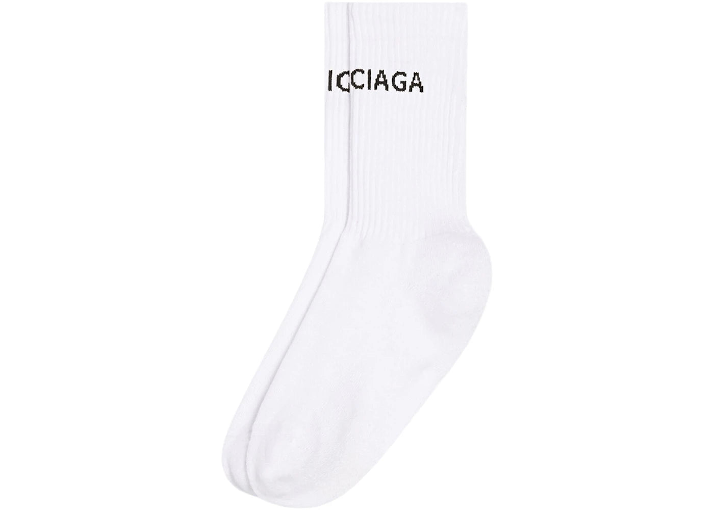 Balenciaga Logo Socks White/Black - vue secondaire B