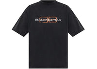 Balenciaga Medium Fit Faded Washed T-shirt Black