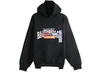 Balenciaga Medium Fit Graphic Hoodie Black