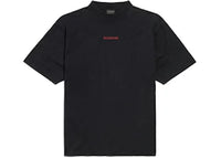Balenciaga Medium Fit T-shirt Faded Washed Black Red