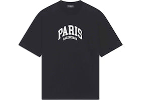 Balenciaga Mens Cities Paris Medium Fit T-shirt Black - vue 360