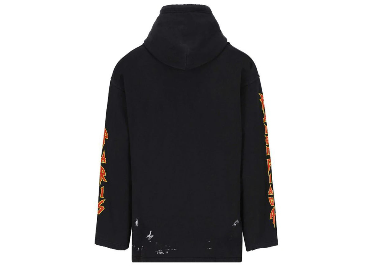 Balenciaga Metal Vintage Hoodie Black - vue secondaire B