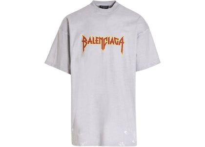 Balenciaga Metal Vintage Oversized T-Shirt Grey/Multi - authentic Balenciaga apparel