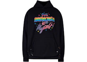 Balenciaga Multicolor Print Oversize Cotton Sweatshirt Black