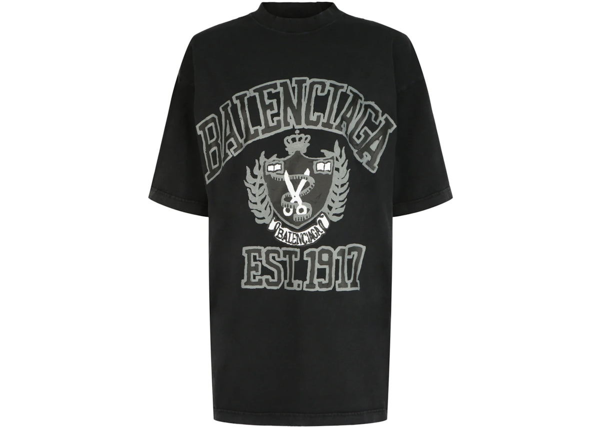Balenciaga Oversized College Logo T-shirt - vue secondaire A