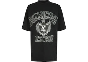 Balenciaga Oversized College Logo T-shirt - vue 360