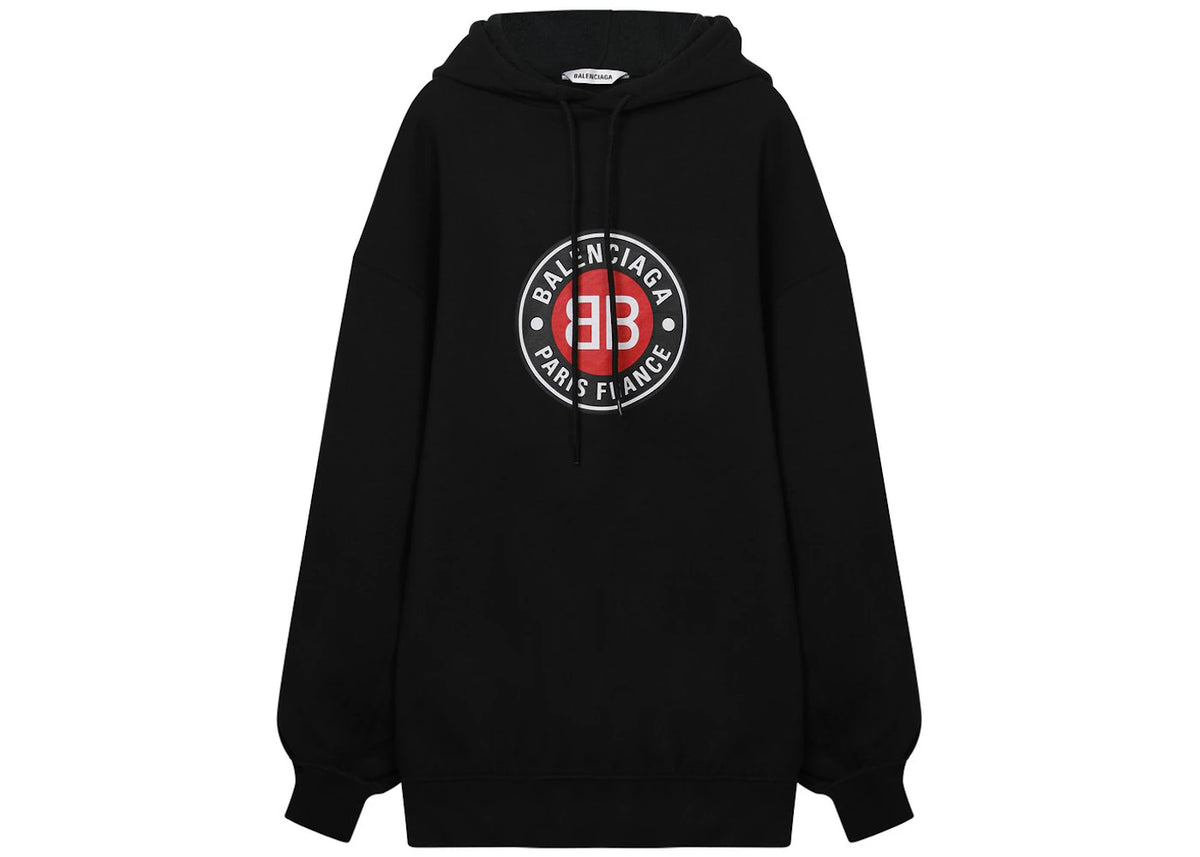 Balenciaga Paris France Print Hoodie Black - vue secondaire A