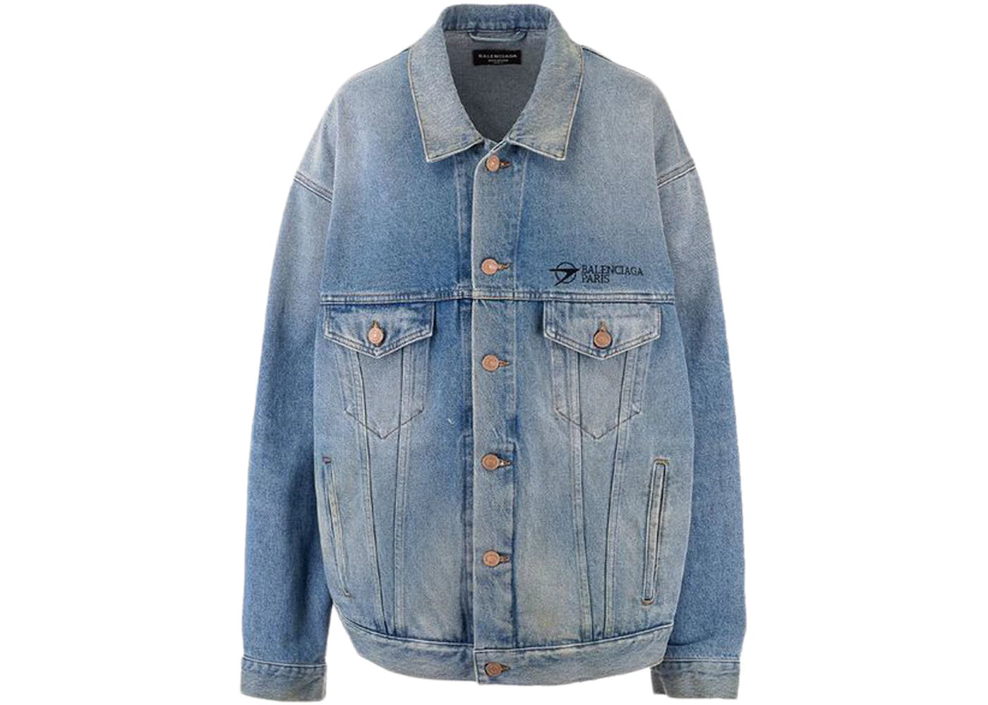 Balenciaga Paris Oversize Denim Jacket Indigo - vue secondaire A