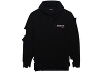 Balenciaga Political Campaign Destroyed Knit Hoodie Black