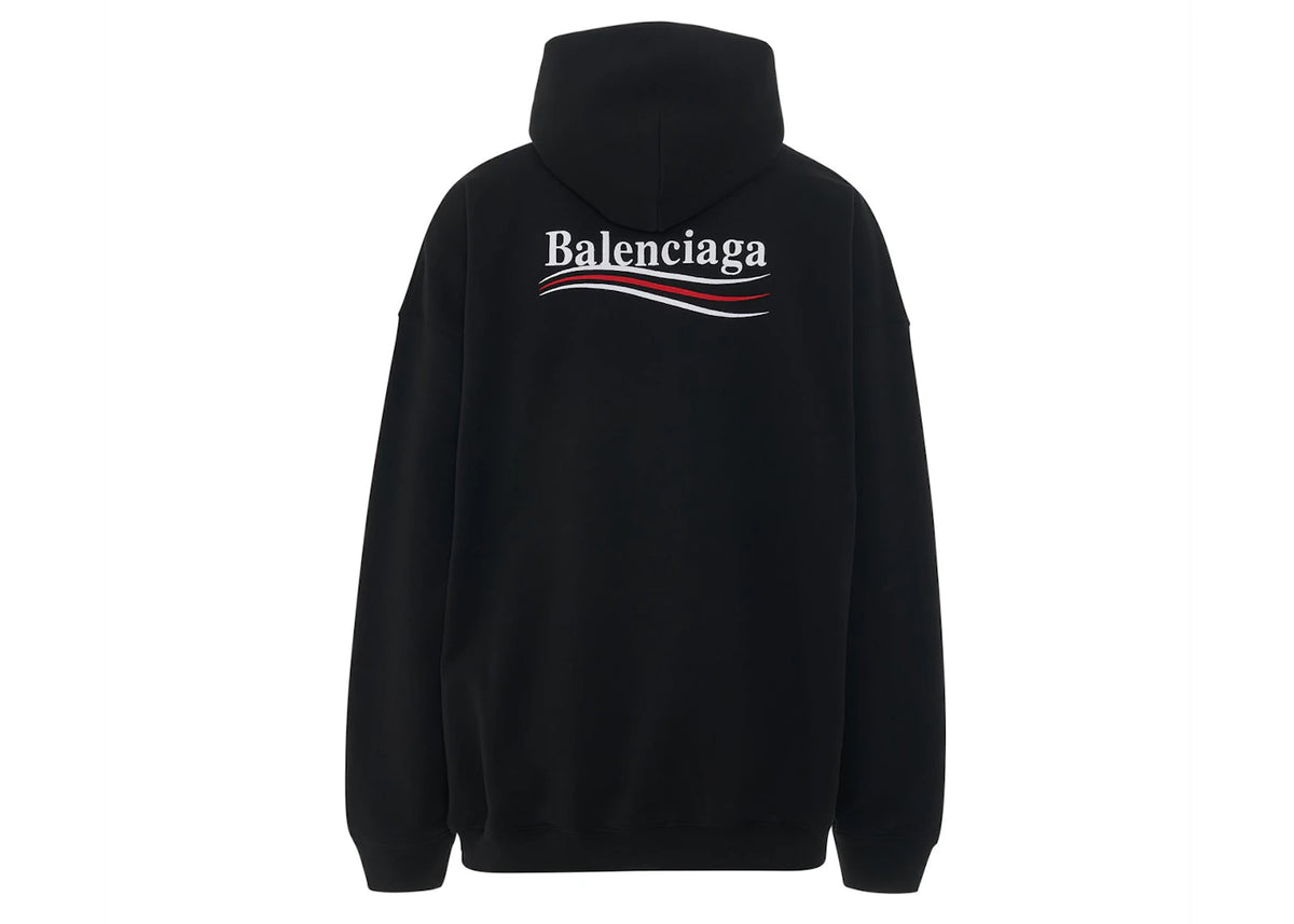 Balenciaga Political Campaign Large Fit Hoodie Black - vue secondaire B